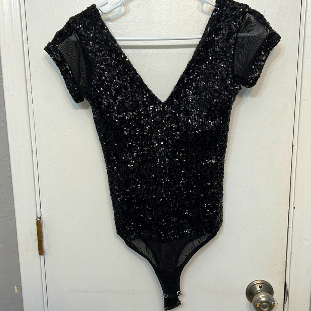 Bebe Sequin Bodysuit